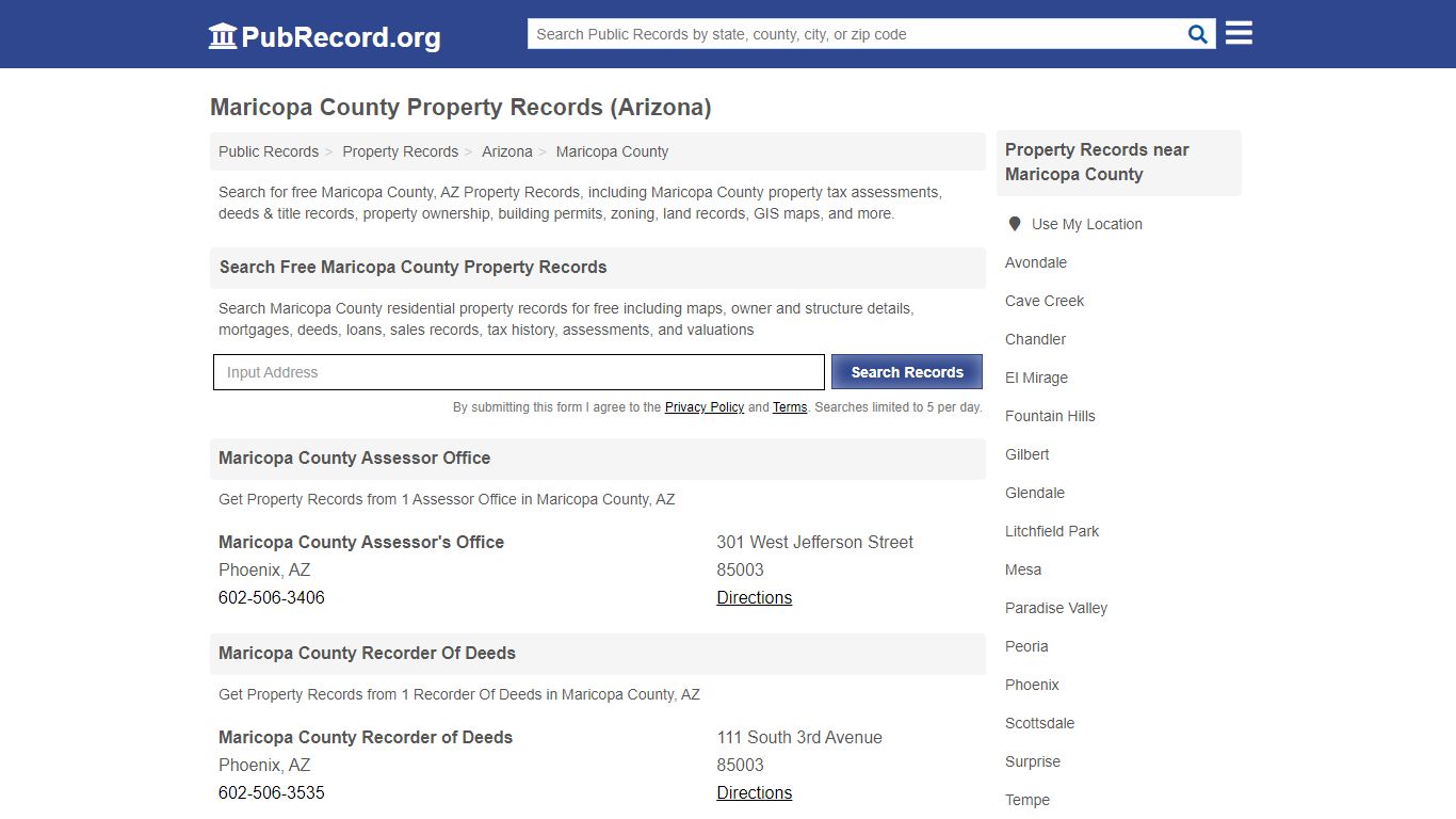 Maricopa County Property Records (Arizona) - PubRecord.org