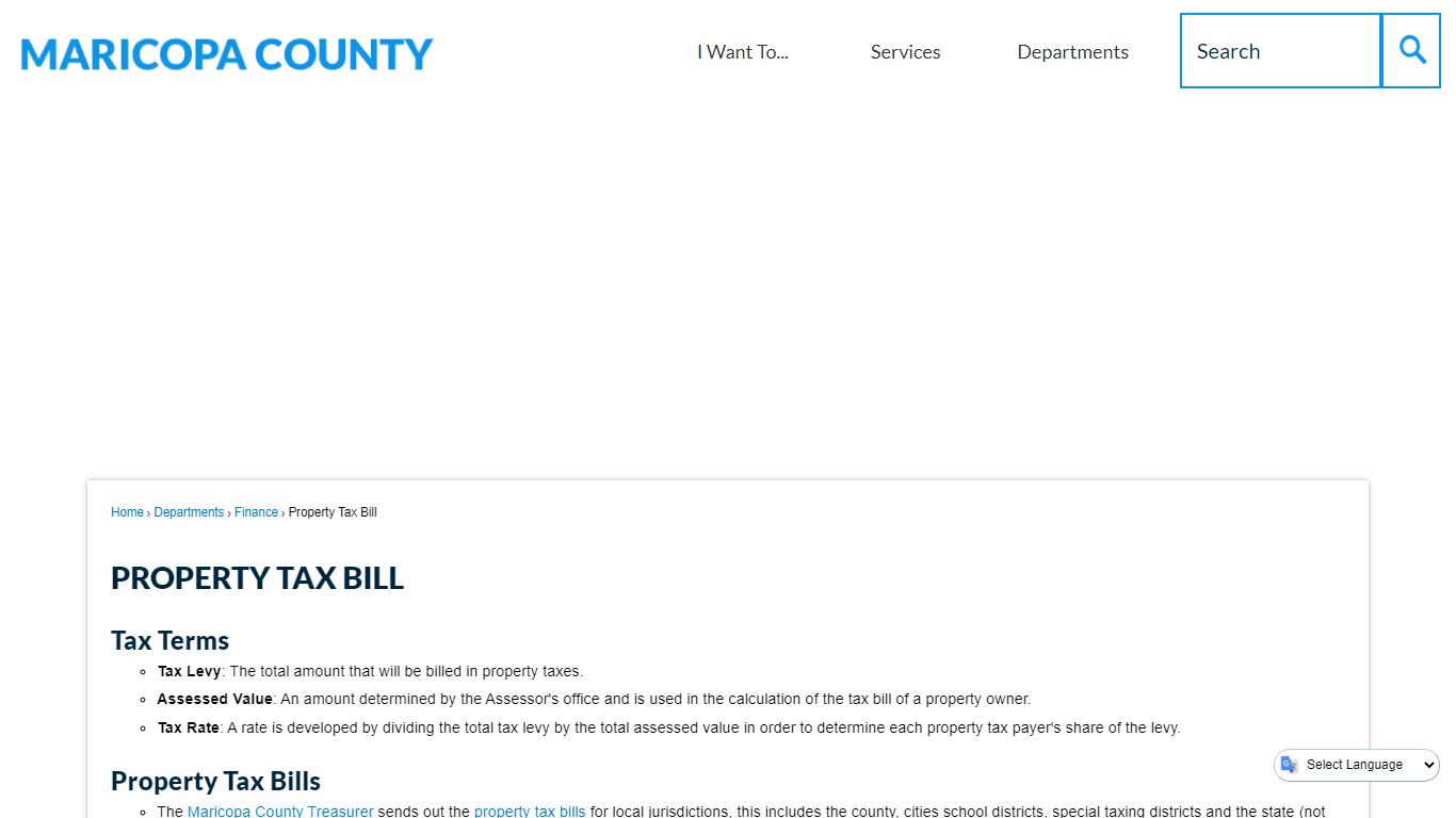 Property Tax Bill | Maricopa County, AZ